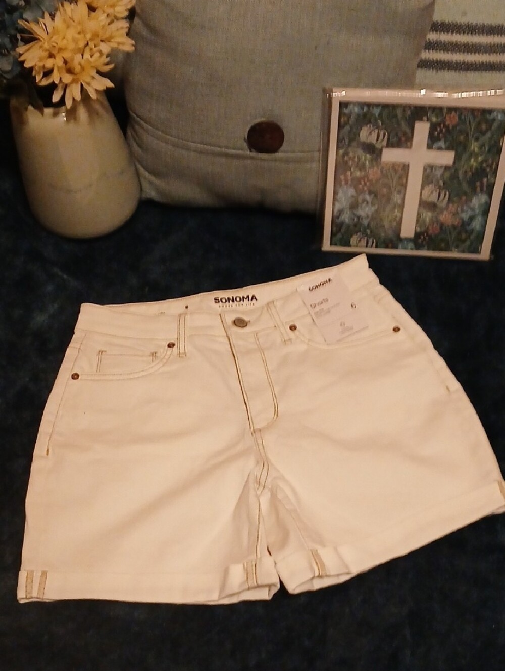 Sonoma White High-Rise Denim Shorts